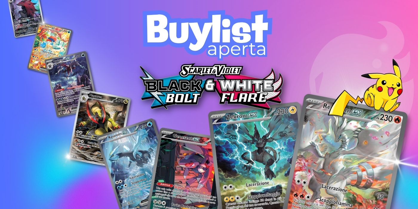 Pokémon Buylist Scarlatto Violetto Luce Nera Fuoco Bianco acquisto carte vendita carte