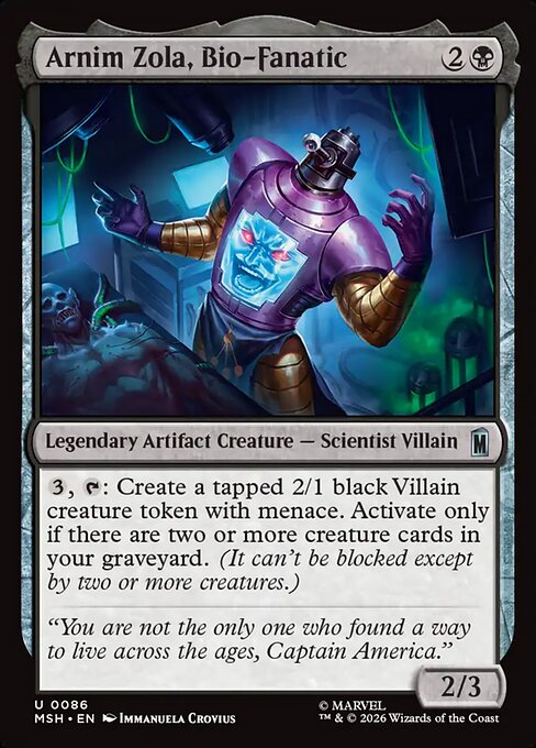 Arnim Zola, Biofanatico
