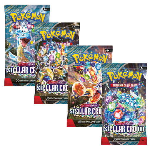 bustine-singole: Scarlet and Violet: Stellar Crown - 4 different Artwork booster Packs