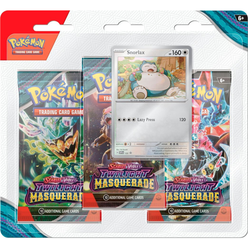 collezioni-speciali: Snorlax - Blister 3 Bustine Scarlatto e Violetto: Crepuscolo Mascherato