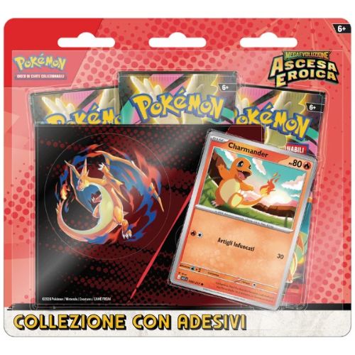 collezioni-speciali: Collezione Charmander Ascesa Eroica con Adesivi - Mega Evoluzioni
