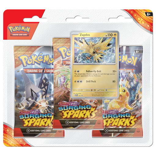 collezioni-speciali: Zapdos - Blister 3 Bustine Scarlatto e Violetto: Scintille Folgoranti