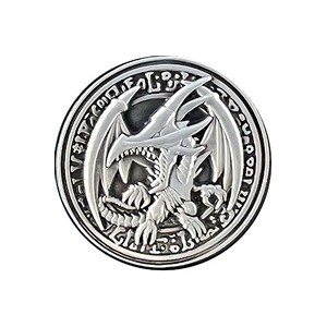 collectibles: Drago Nero Occhi Rossi - Moneta d'Argento