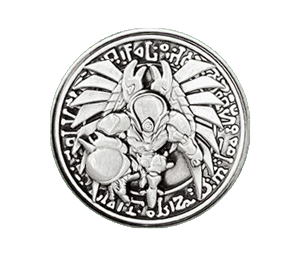 collectibles: Uomo Alato della Fiammata Lucente EROE Elementale - Moneta d'Argento