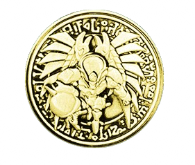 collectibles: Uomo Alato della Fiammata Lucente EROE Elementale - Moneta d'Oro
