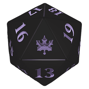 dadi-mtg: Dado D20 Bloomburrow - Nero/Viola