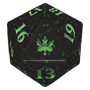 dadi-mtg: Dado D20 Bloomburrow - Nero/Verde