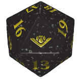 Dado D20 Banditi di Crocevia Tonante Giallo