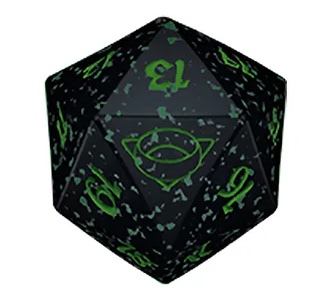 dadi-mtg: Dado D20 Signore degli Anelli: Racconti della Terra di Mezzo - Nero/Verde