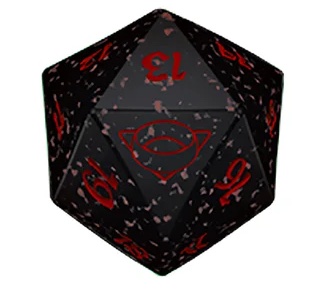 dadi-mtg: Dado D20 Signore degli Anelli: Racconti della Terra di Mezzo - Nero/Rosso