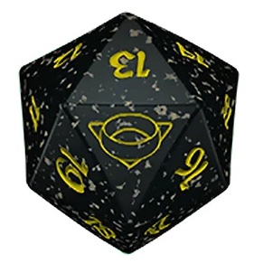 dadi-mtg: Dado D20 Signore degli Anelli: Racconti della Terra di Mezzo - Nero/Giallo
