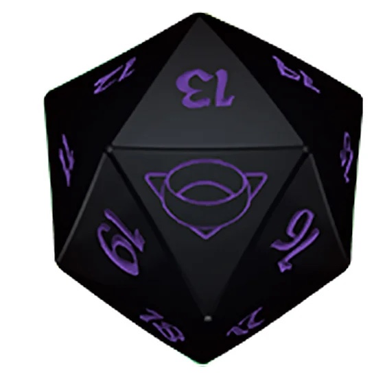 dadi-mtg: Dado D20 Signore degli Anelli: Racconti della Terra di Mezzo - Nero/Viola
