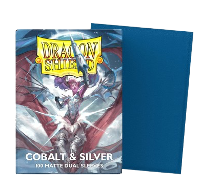buste-protettive-da-gioco: Dragon Shield 100 Sleeves Matte Dual Cobalt & Silver