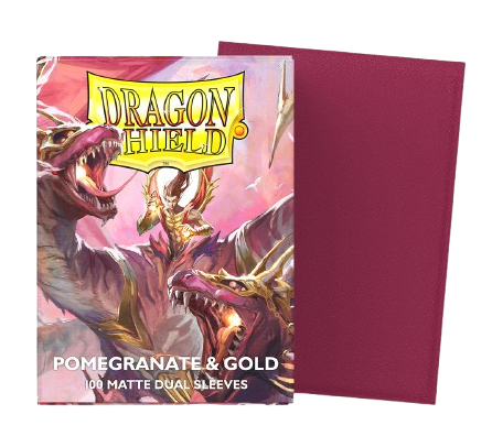 buste-protettive-da-gioco: Dragon Shield 100 Sleeves Matte Dual Pomegranate & Gold
