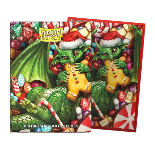 buste-protettive-da-gioco: Dragon Shield 100 Bustine Brushed Art Christmas 2024