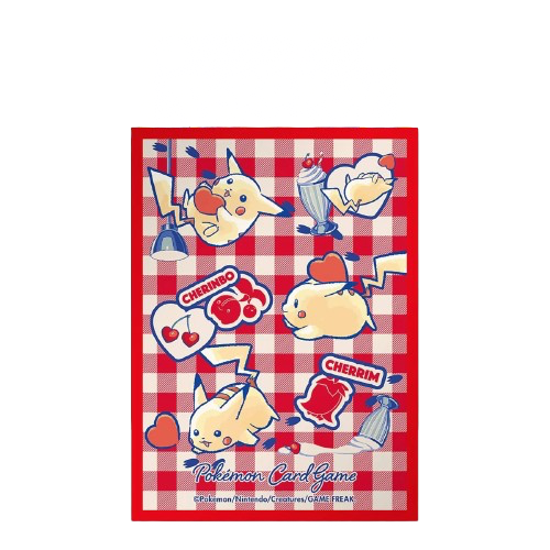 buste-protettive-di-pokmon: Pokémon Center Bustine Protettive Pikachu Charm Cherry Heart (Rosso)