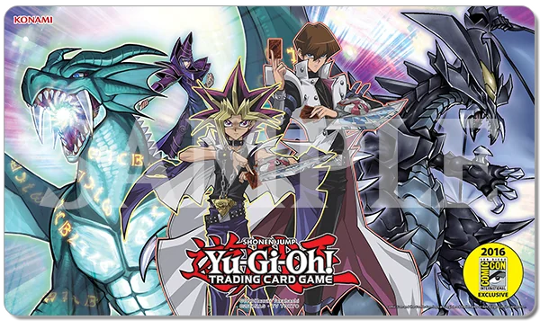 playmat-yugioh: Tappetino Yu-Gi-Oh! SDCC Comic San Diego 2016 Yugi, Kaiba, Timaeus, and Critias