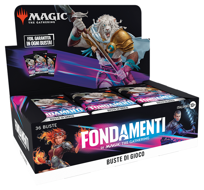 prodotti-magic-box-buste: Confezione di buste di gioco di Fondamenti di Magic: The Gathering