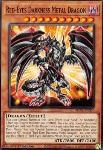 Drago Metallico Oscuro Occhi Rossi